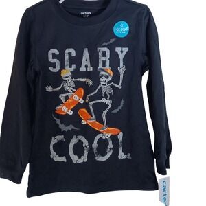 Carters Kids Scary Cool Glow in the Dark Halloween Skeleton‎ Shirt 5/5A